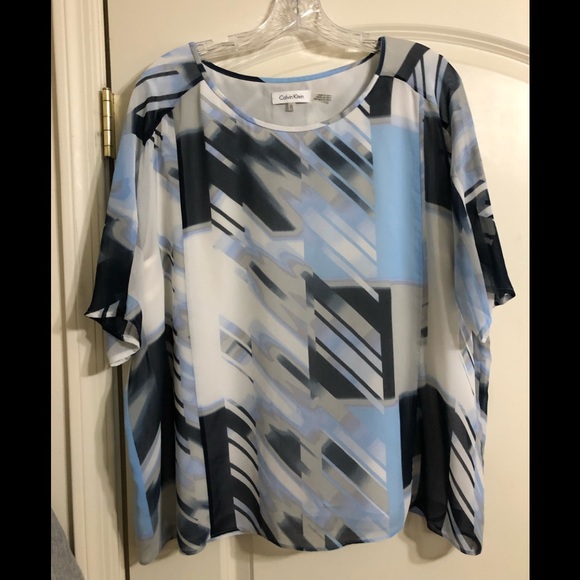 Calvin Klein Tops - Blue/black/white Calvin Klein shirt